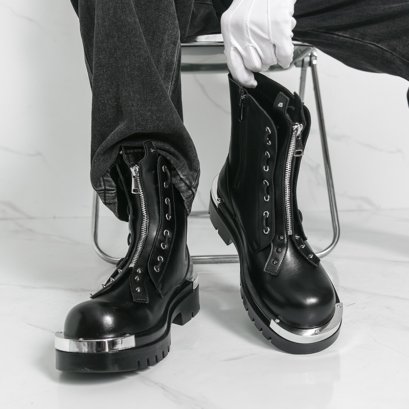 Men Formal Wear With Boots - Sepatu bot bersol tebal pria Desainer
