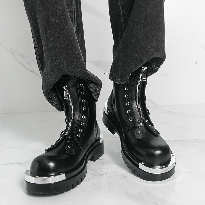 Sepatu bot bersol tebal pria D - Men Formal Wear With Boots ulasan dan harga